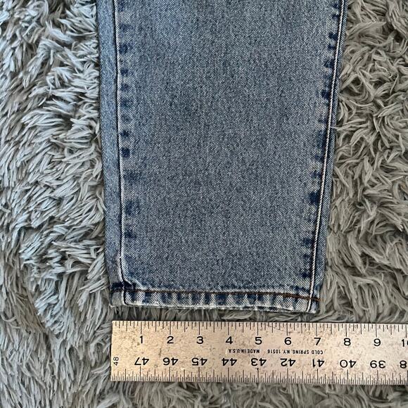 Vintage Structure Baggy Button Fly Blue Denim Jeans 1990s - Picture 6 of 11